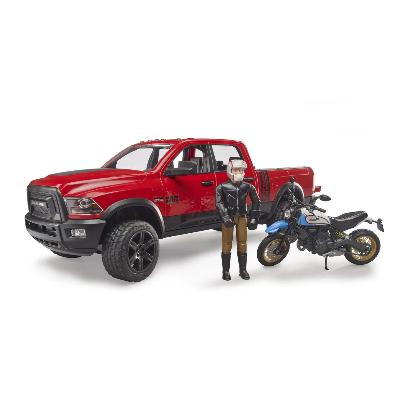BRUDER 02502 - RAM 2500 Power Wagon Mit Ducati Motorrad Und Fahrer 2 BRUDER 02502 - RAM 2500 Power Wagon Mit Ducati Motorrad Und Fahrer – Bild 2