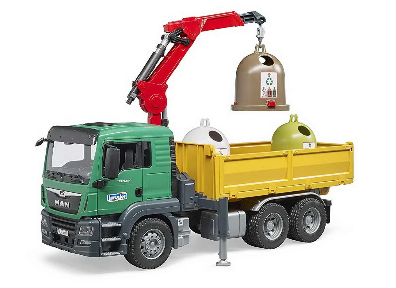 BRUDER 03753 - MAN TGS Kran LKW Mit Altglascontainer 2 BRUDER 03753 - MAN TGS Kran LKW Mit Altglascontainer – Bild 2