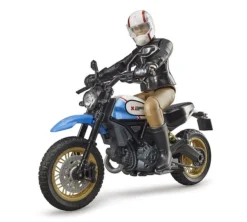 BRUDER 63051 - Ducati Desert Sled Motorrad (blau) Mit Fahrer (63051)